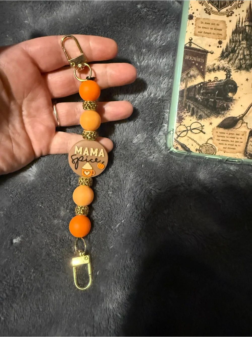 Mama Spice Orange Beaded Kindle Charm Strap